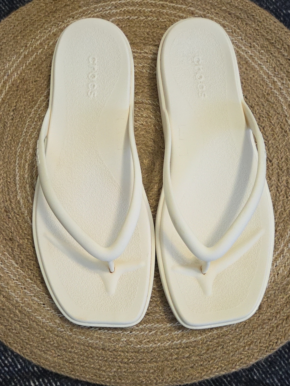 Crocs Women's Classic Square Toe White Flip Flop Sandals